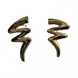 Vintage 80s Avon “Lightning Struck Twice” Gold Tone Post Earrings